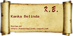 Kanka Belinda névjegykártya